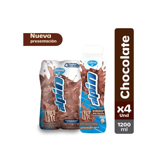 Alpin Botella Chocolate x4 Und 300 ml