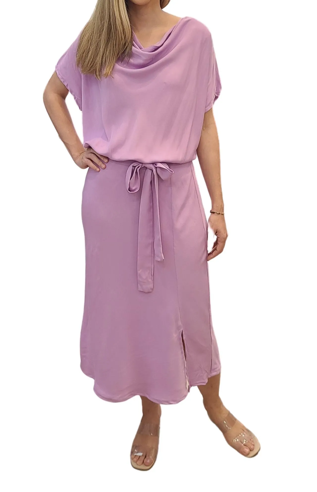 Vestido Con Escote Drapeado