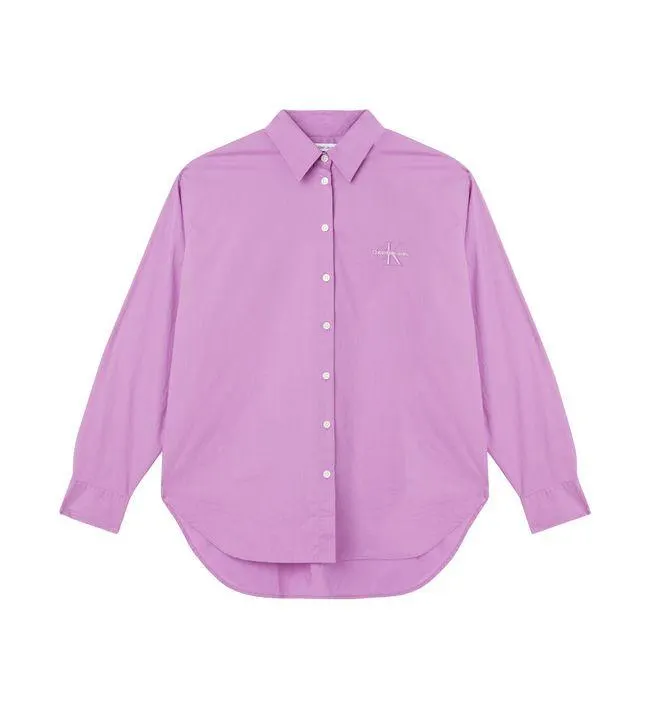 Camisa Manga Larga Con Logo Mujer Violeta Calvin K Morado Klein