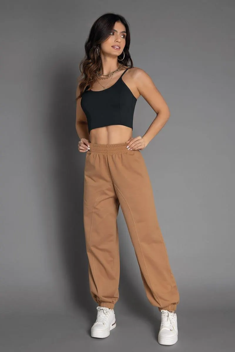 JOGGER BOTA TUBO Café