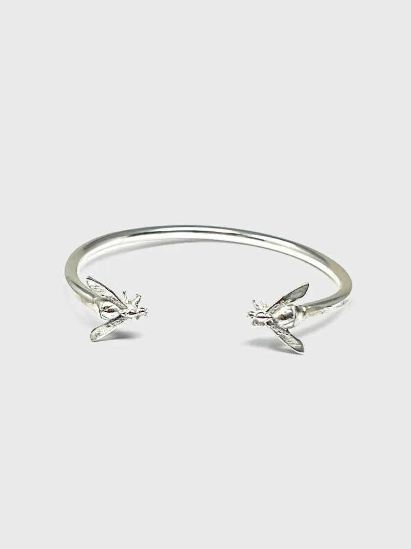 Pulsera de plata doble hormiga mini