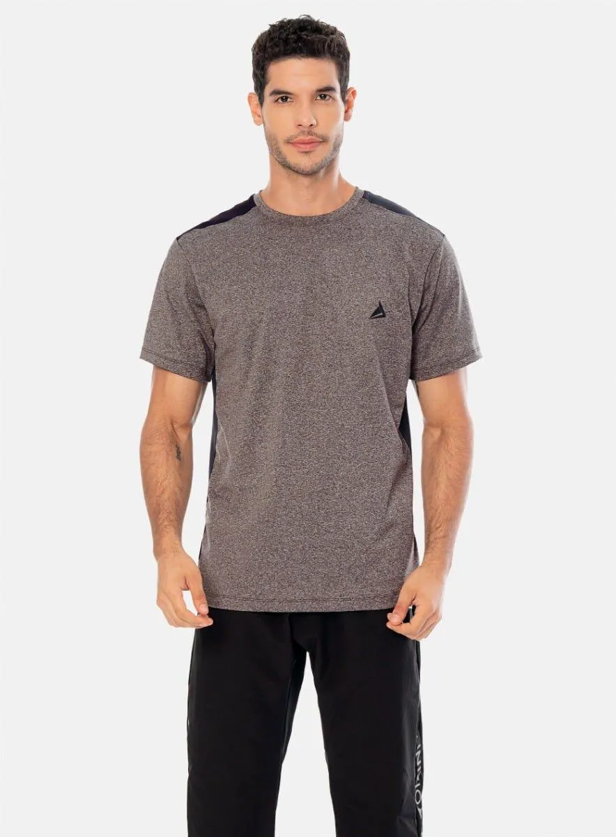 CAMISETA DEPORTIVA HOMBRE CON CORTES EN CONTRASTE TALLA S - M - L - XL