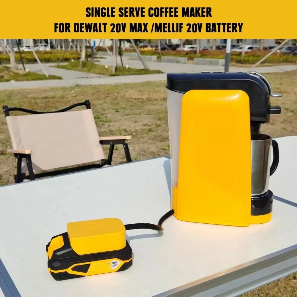 Single Serve Coffee Maker for dewalt & Mellif 20V Max Battery, One-Button Operation & Auto Shut-off Coffee Machine