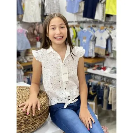 BLUSON JUNIOR LOSAN EN OJALILLO REF 21G-3791 BLANCO