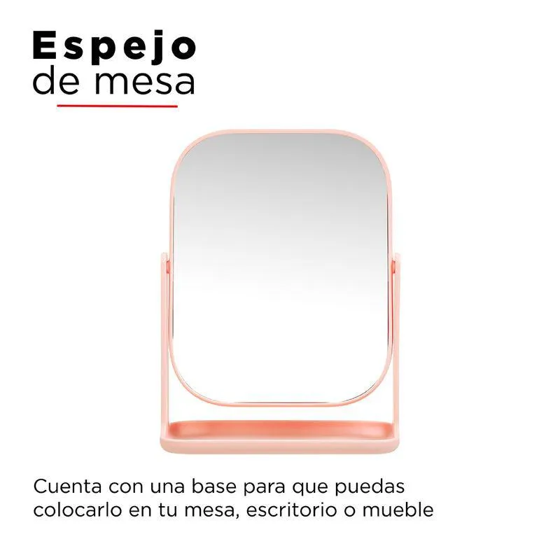 Espejo de Una Sola Cara Cuadrado Rosado