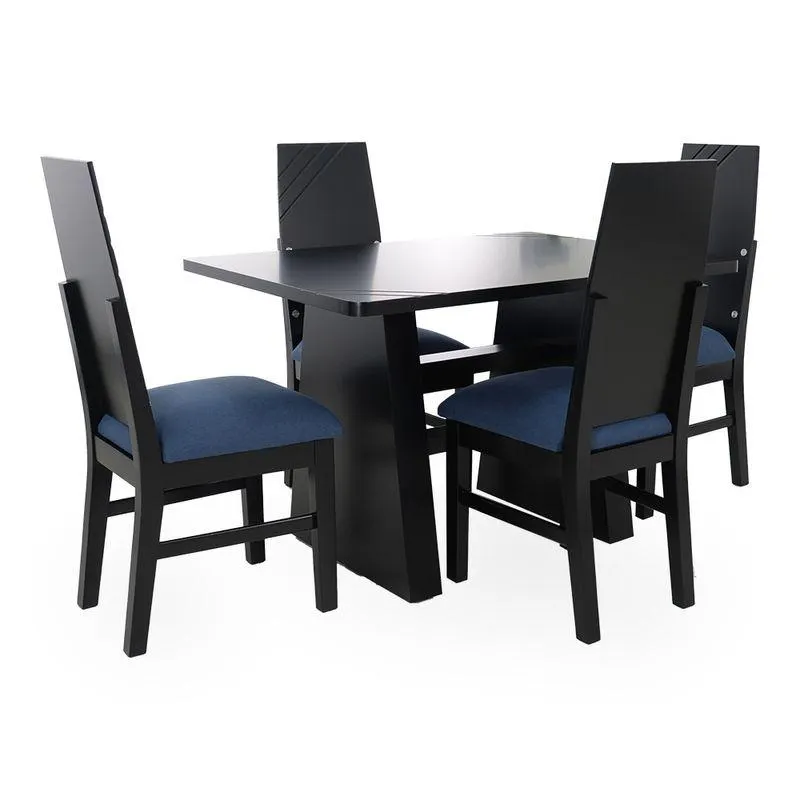 COMEDOR IBG BOSTON 4 PUESTOS NEGRO AZUL