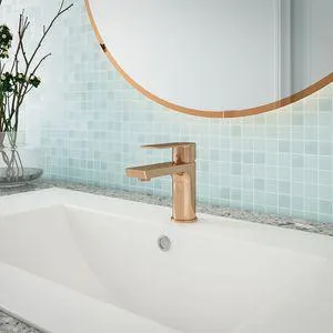 Griferia lavamanos baja Squadra Oro Rosa