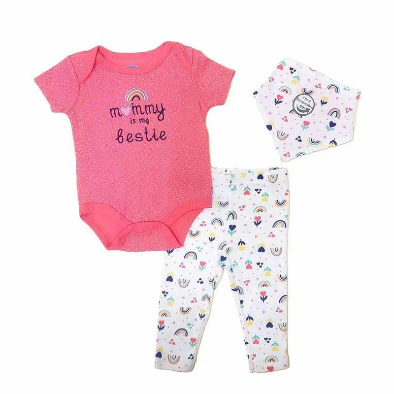 Set Body Pantalón Babero Bebé Niña Talla 3-6M