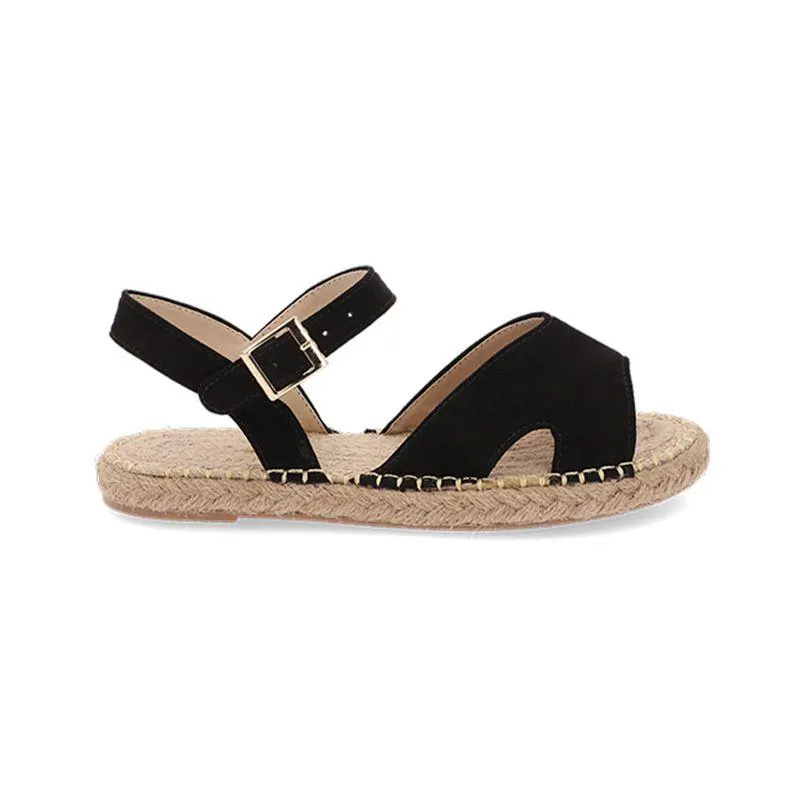 Sandalia yute negro para mujer bast