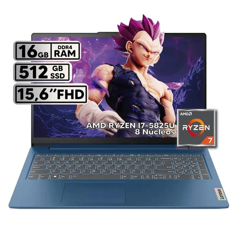 PORTÁTIL LENOVO AMD RYZEN 7 5825U 16GB RAM 512GB SSD 15.6″ FHD