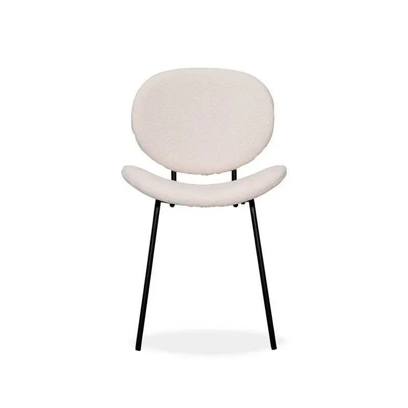 Silla De Comedor Maria Tela/Metal Blanco