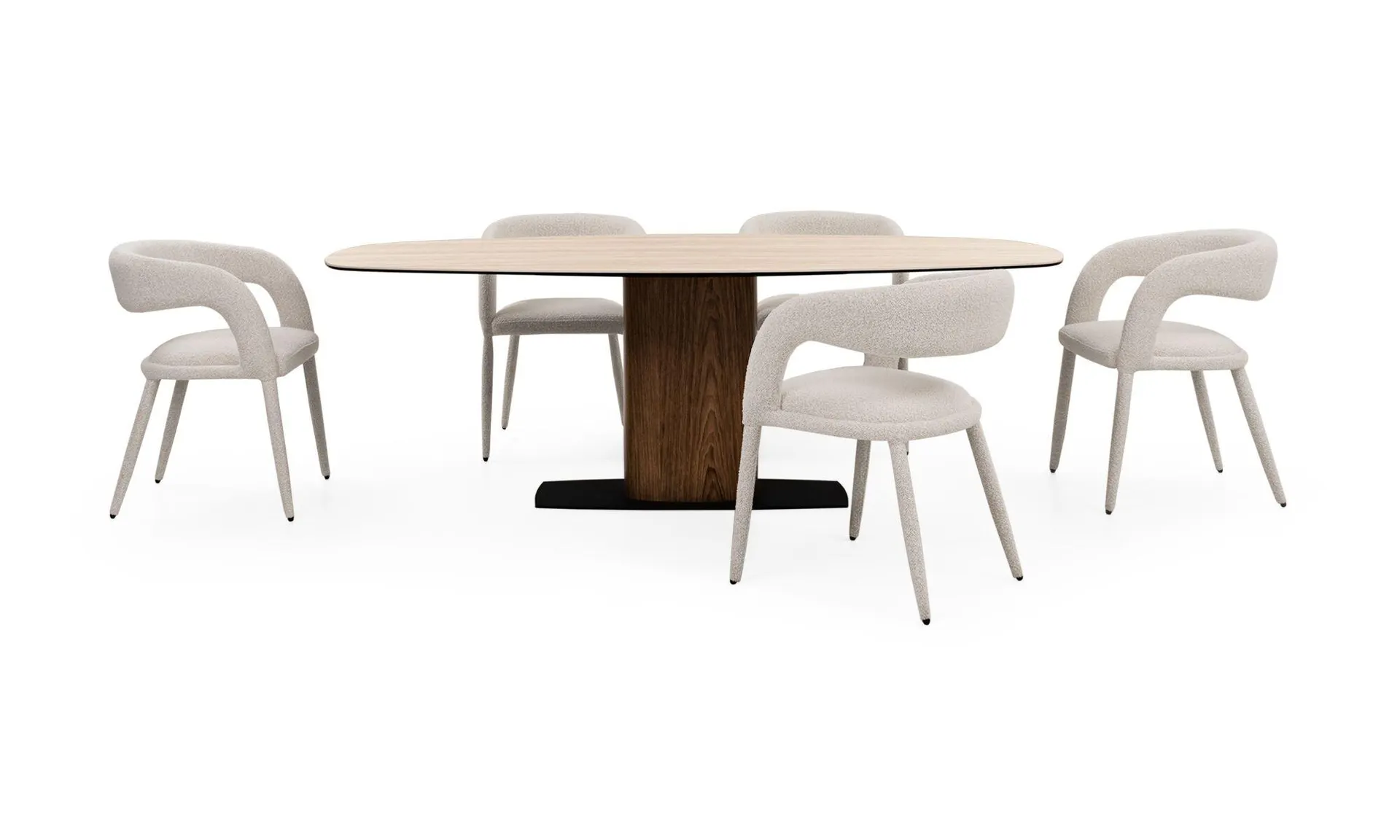 Mesa Comedor Niza Sinterizada + 6 Sillas Livana Imp