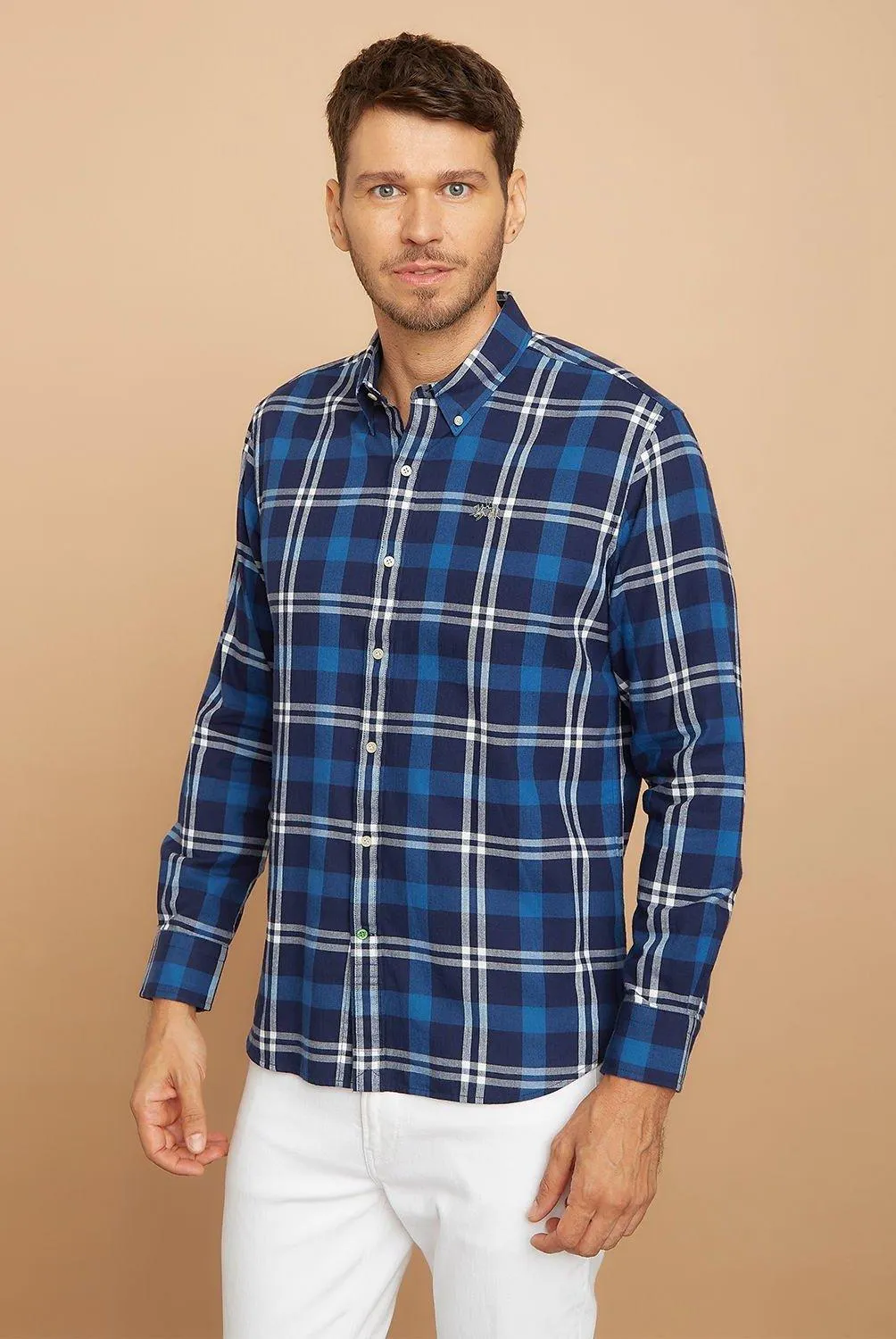 Camisa Hombre de Cuadros Manga larga Regular Algodón La Martina