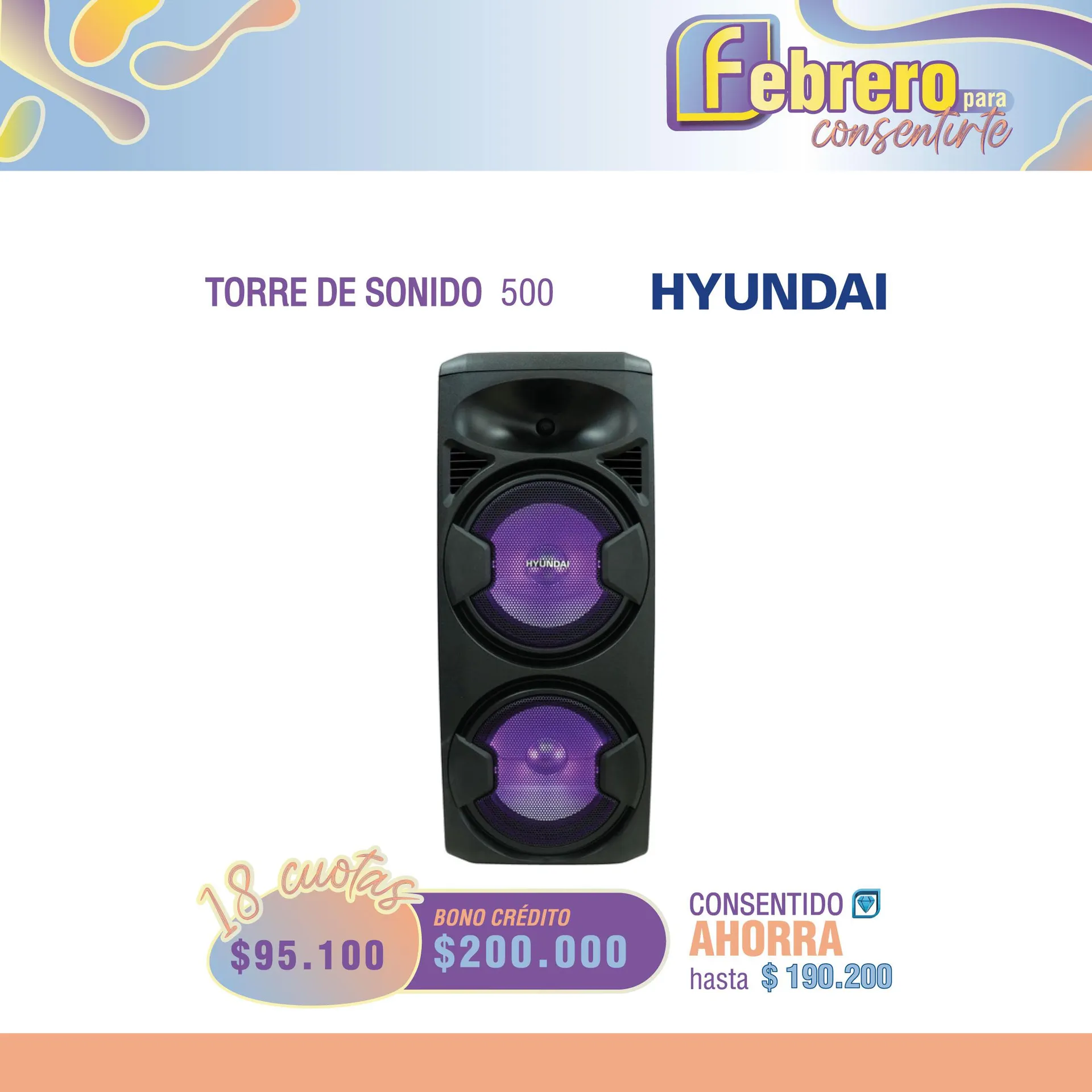TORRE DE SONIDO HYUNDAI 500