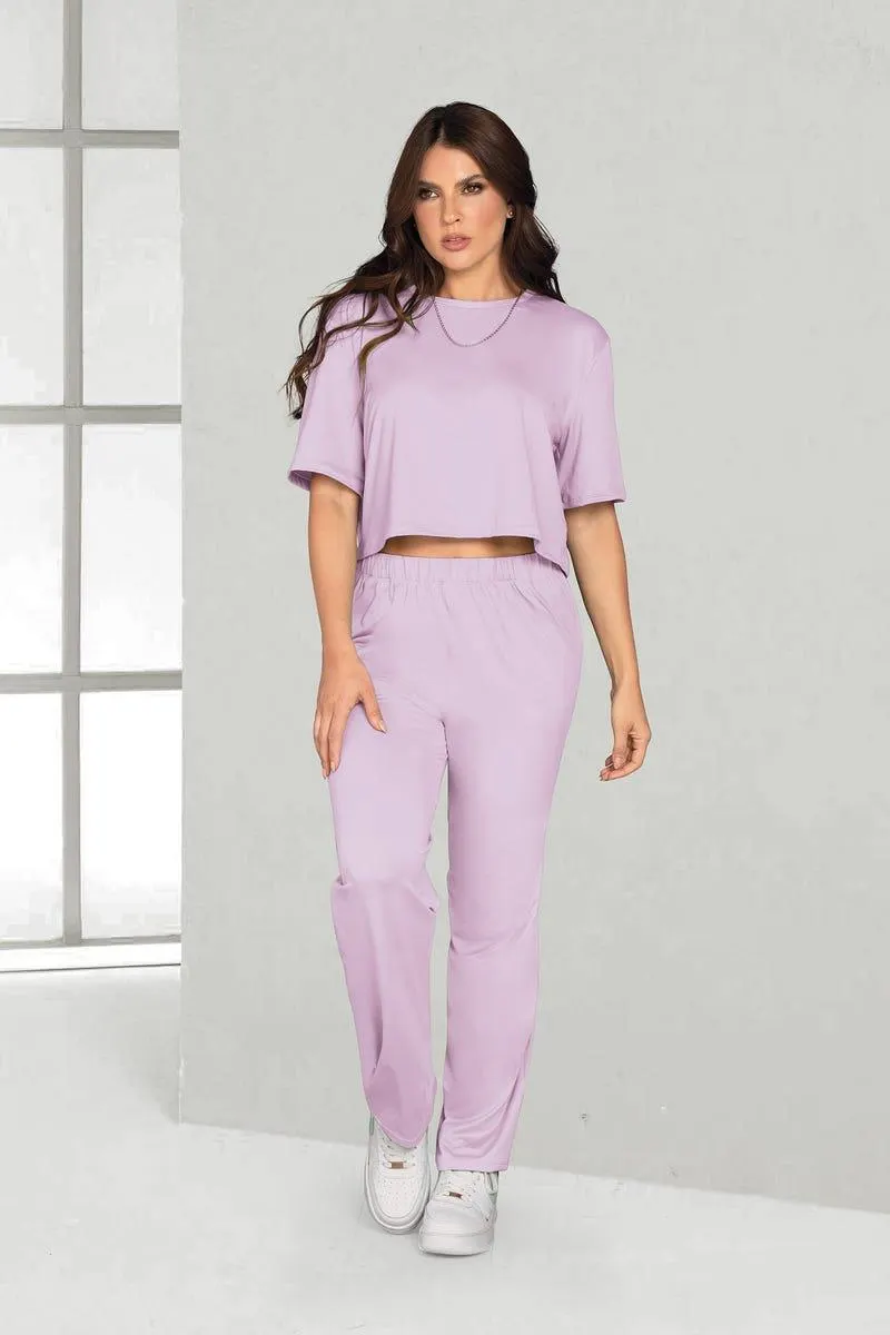 CONJUNTO X 2 CAMISETA Y PANTALON lila