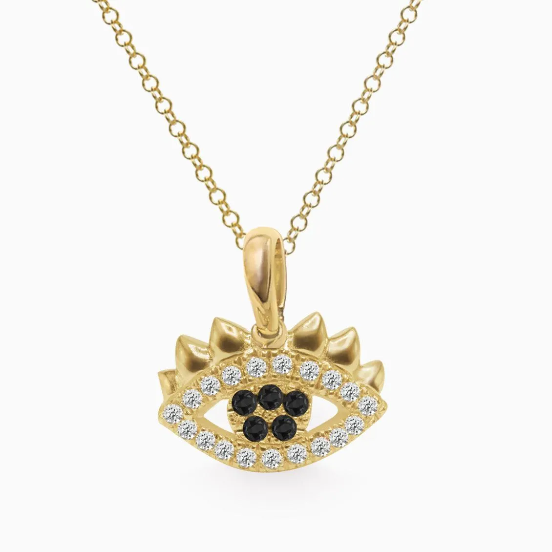 Dije Siena en oro amarillo de 18K forma de ojo con brillantes