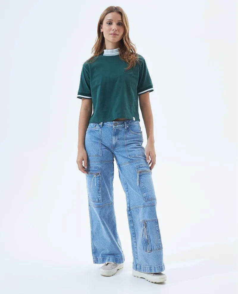 Camiseta cuello alto para mujer