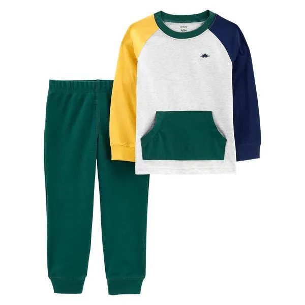 Set Buzo Multicolor y Pantalón Verde Niños - Carter's