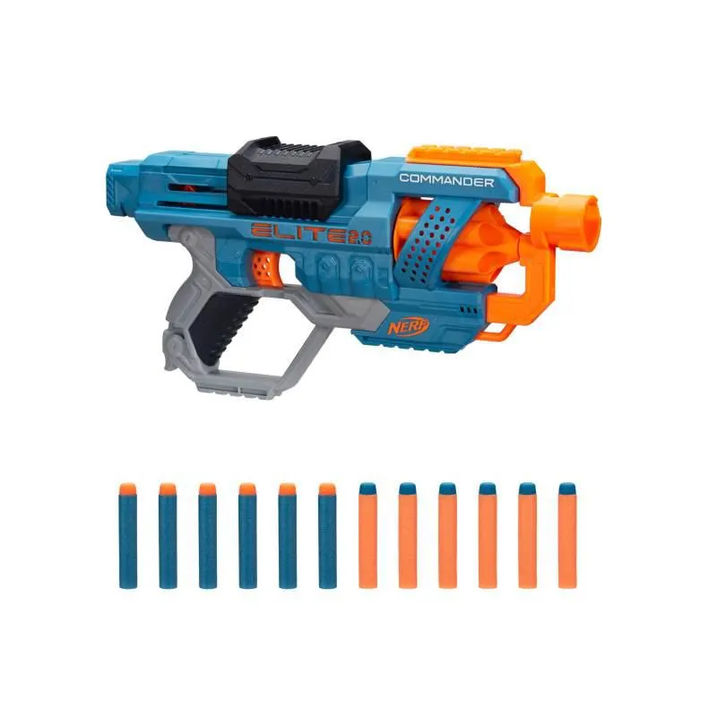 Lanzador Nerf Elite 2.0 Commander Rd-6, incluye (Lanzador y 12 dardos). A partir de 8 años.