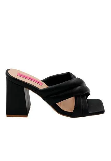 Sandalia tacon negra para mujer maya