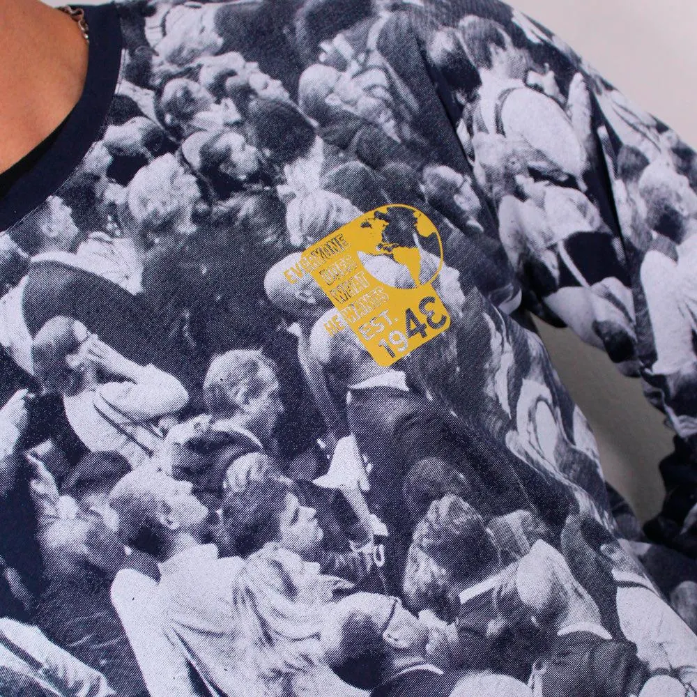 Buzo Estampado Hombre Lec Lee Azul