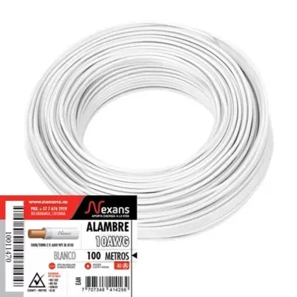 Alambre De Cobre #10 Blanco #100M