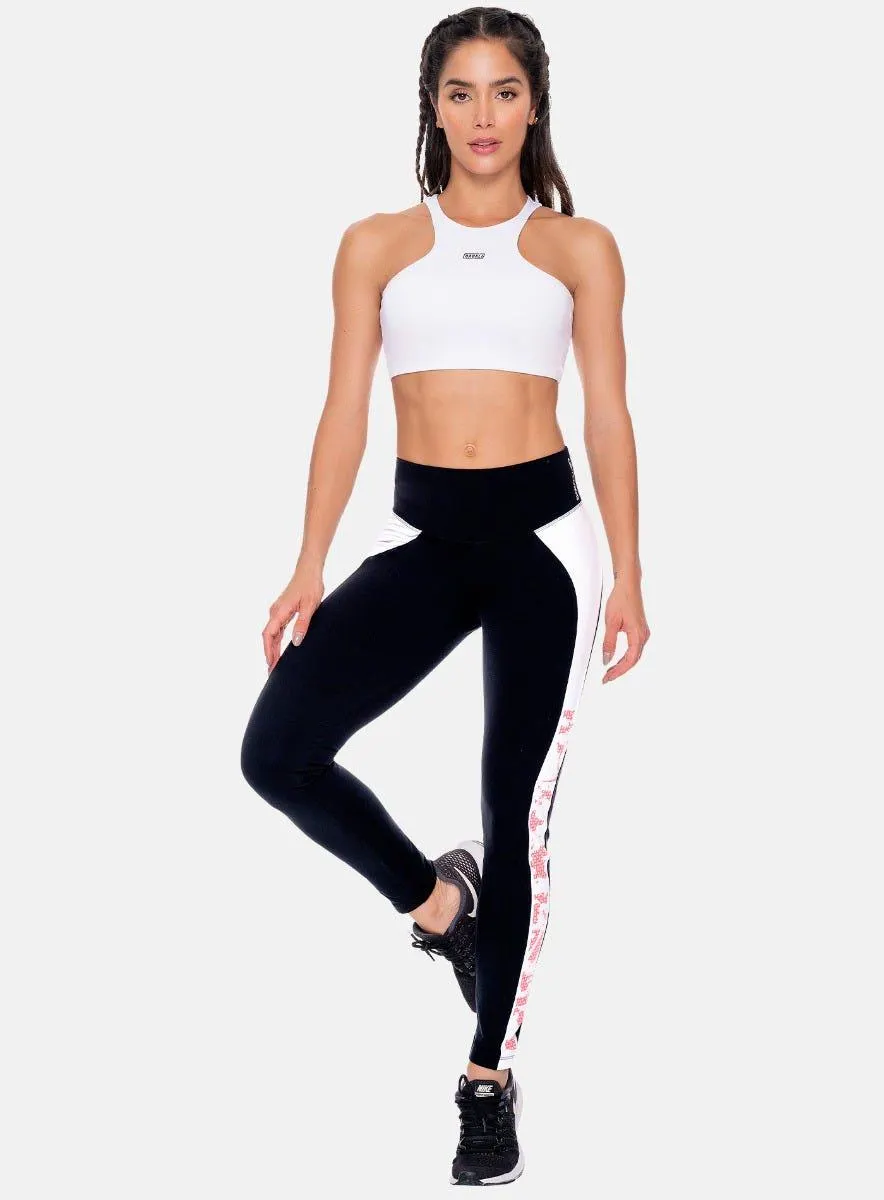 LEGGINS DEPORTIVO MUJER TELA SUPPLEX CON TERMOSELLADO Y ESTAMPADO EN LATERALES TALLA ÚNICA