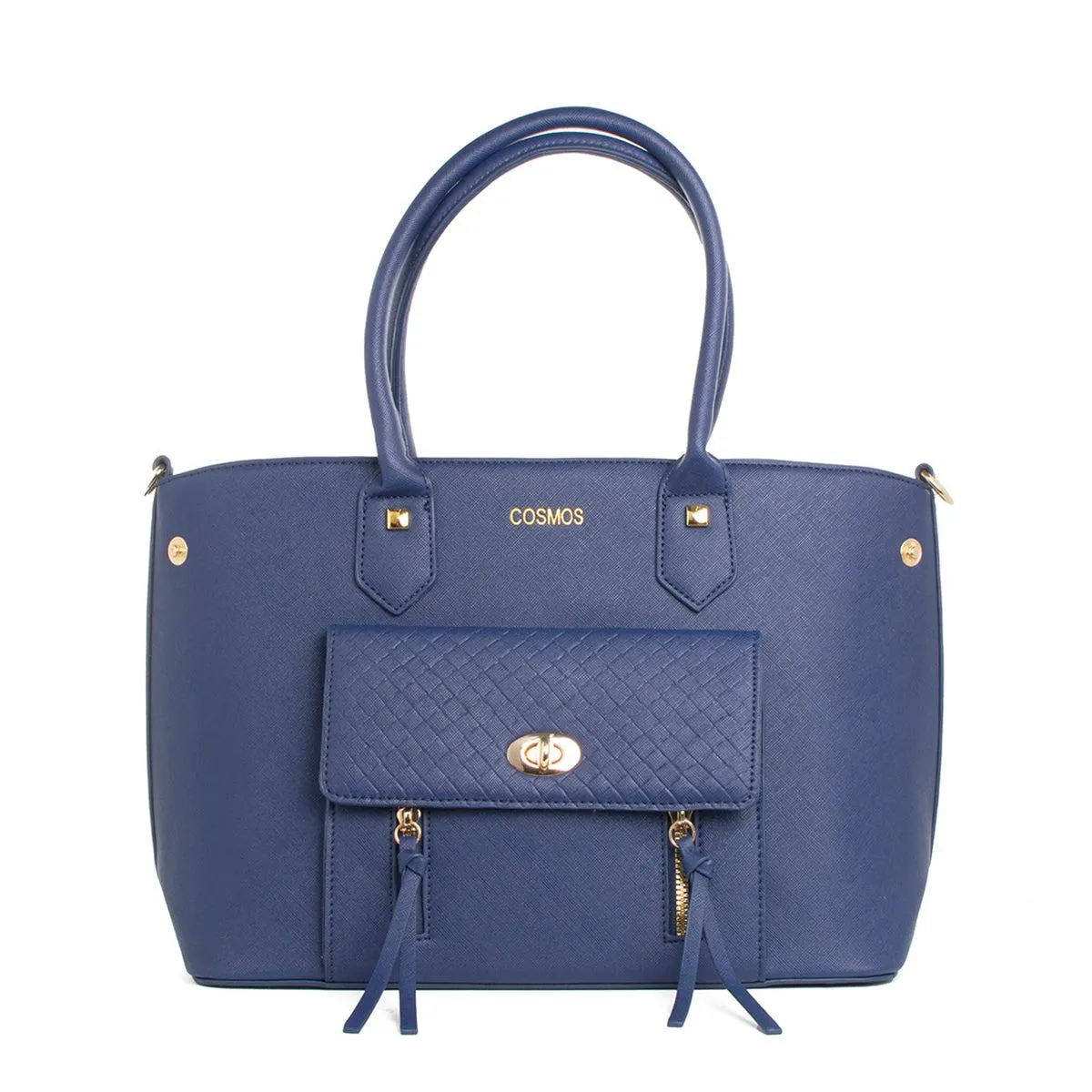 Bolso shopping color azul, para dama