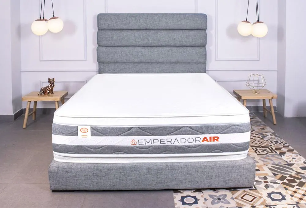 Combo Colchón Air Vali + Cabecero + Base Cama Gris