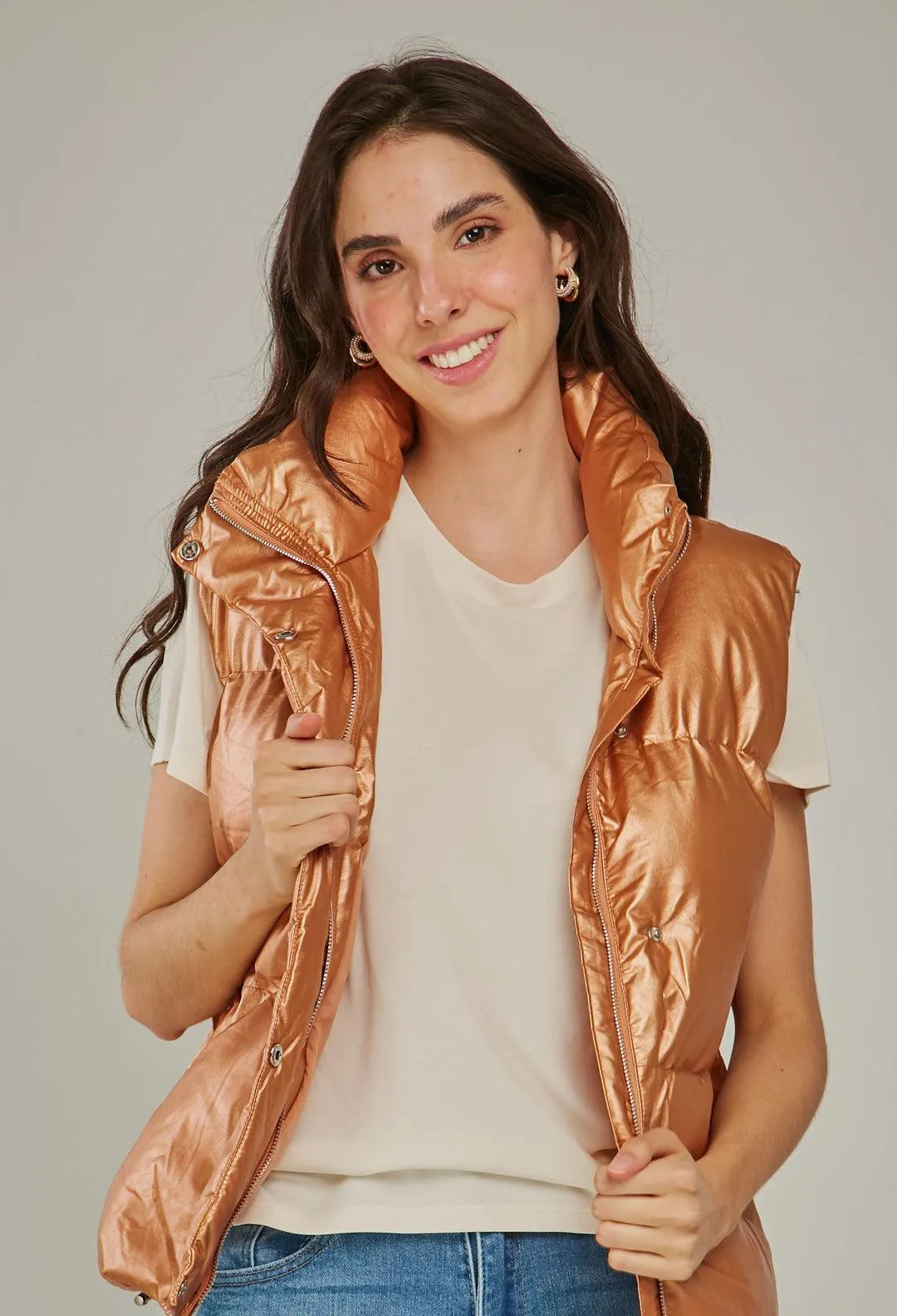 Chaleco Abullonado Metalizado - SALE