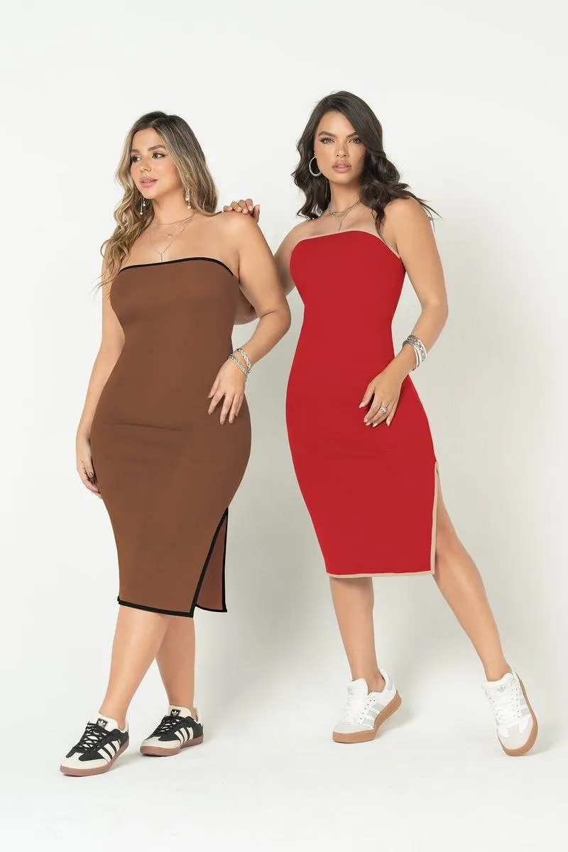 VESTIDO X 2 TRES CUARTOS Multicolor