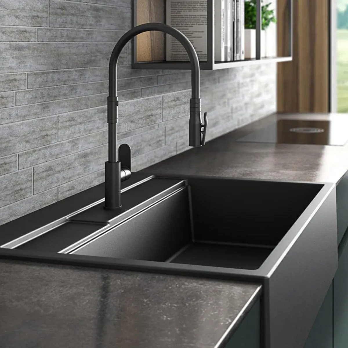 Lavaplatos Co-Granite Triton 90Cm Negro Cohelum