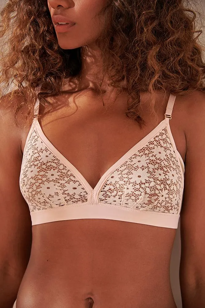 BRALETTE ELLIPSE EN ENCAJE ULTRA COMODO SOY FEMENINA LYCHEE ROSE