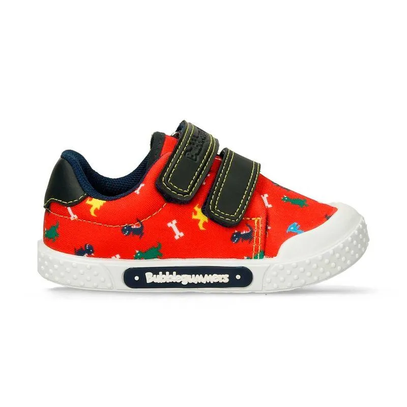 Tenis Casuales Rojo-Azul Oscuro Bubblegummers Qaitan Niño