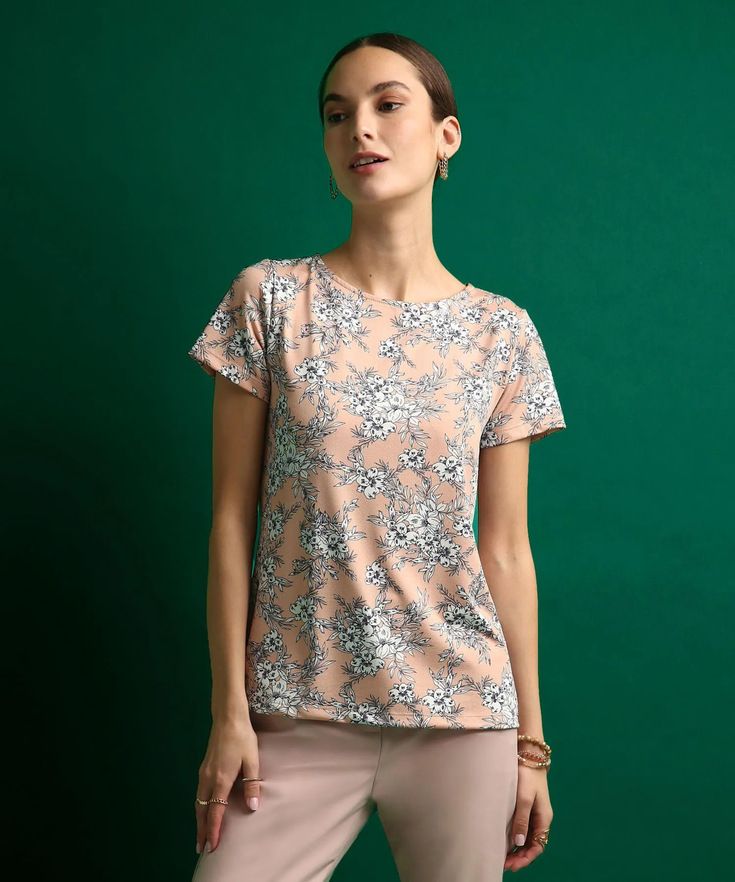 Camiseta Manga Corta Cuello Redondo Estampada