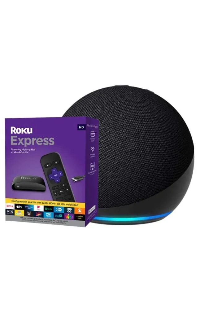 Altavoz Inteligente Echo Dot 5ta Generación Amazon + Roku Express