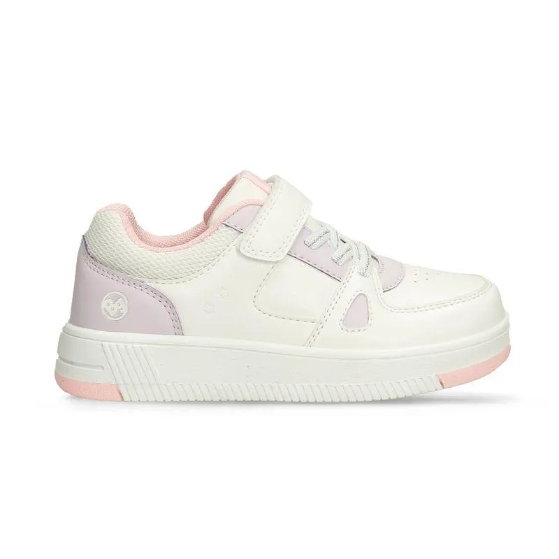 Tenis Casuales Blanco-Lila Bubblegummers Querella Niña