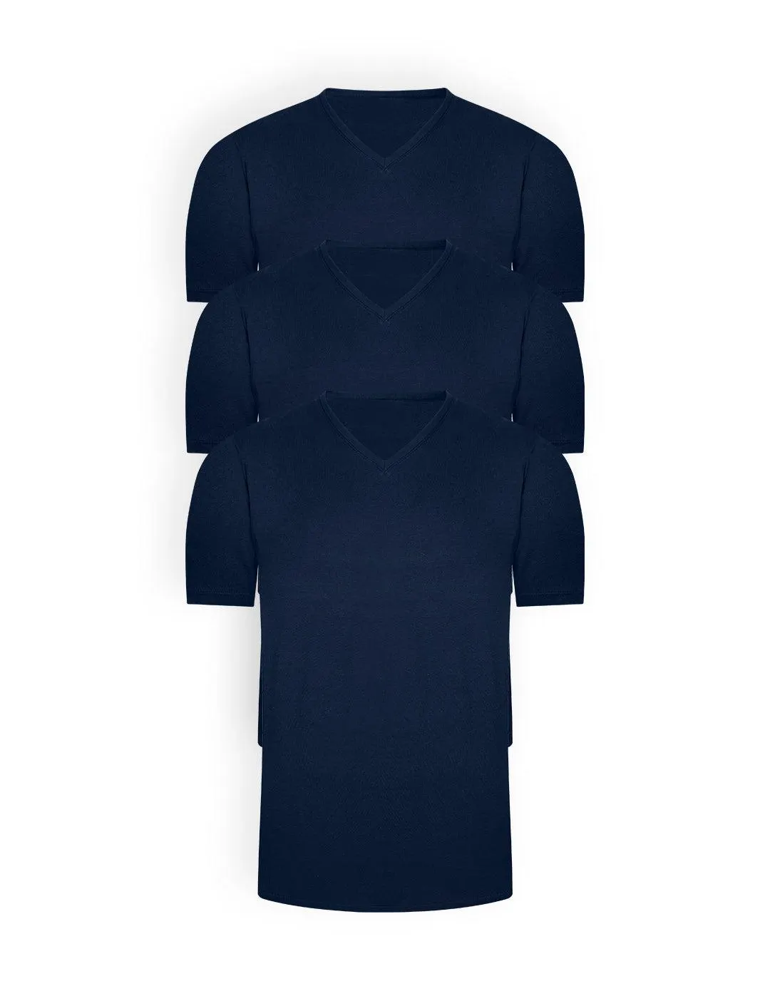 Camiseta Cuello V Manga Corta Algodón (Pack X3)(2850)