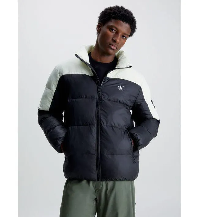 Chaqueta Multicolor De Plumas Color Block