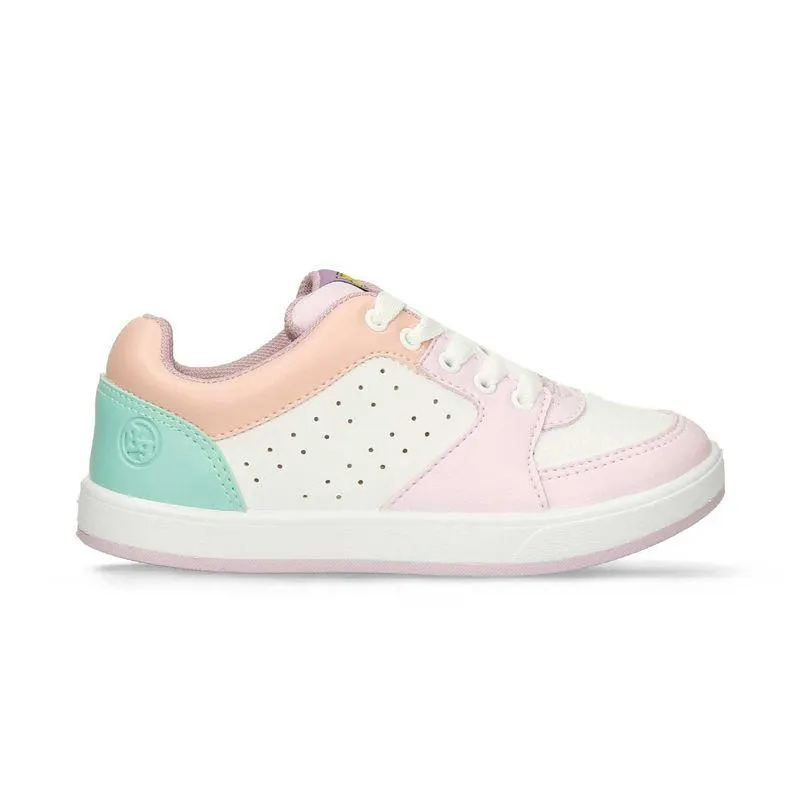 Tenis Casuales Blanco-Lila Bubblegummers Plasma Niña