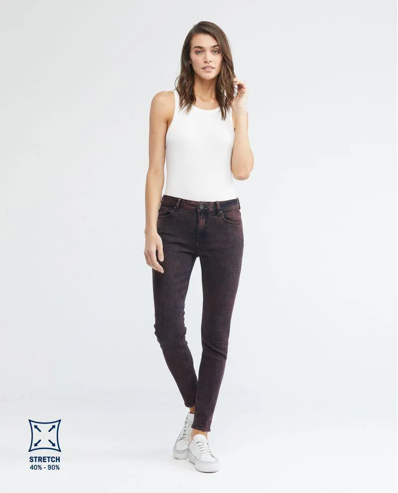 Jean de Mujer High Rise, Cosmo, Bota Skinny - Rojo