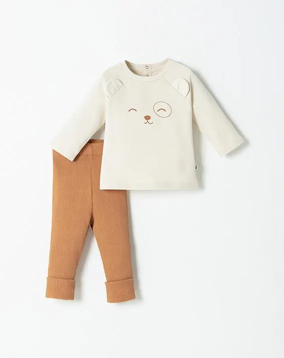 conjunto camiseta + pantalón neus camel 0-3m