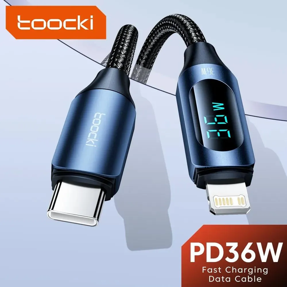 Toocki USB C Type C Cable For iPhone 14 13 12 11 Pro Max X Xr 8 7 Plus PD 36W Fast Charger Lightning Data Wire Cord For iPad 1m