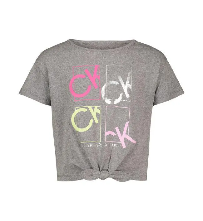 Camiseta Manga Corta Niña Gris Calvin Klein