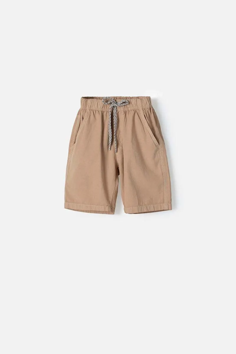 Bermuda de Mic con cordon caki para niño