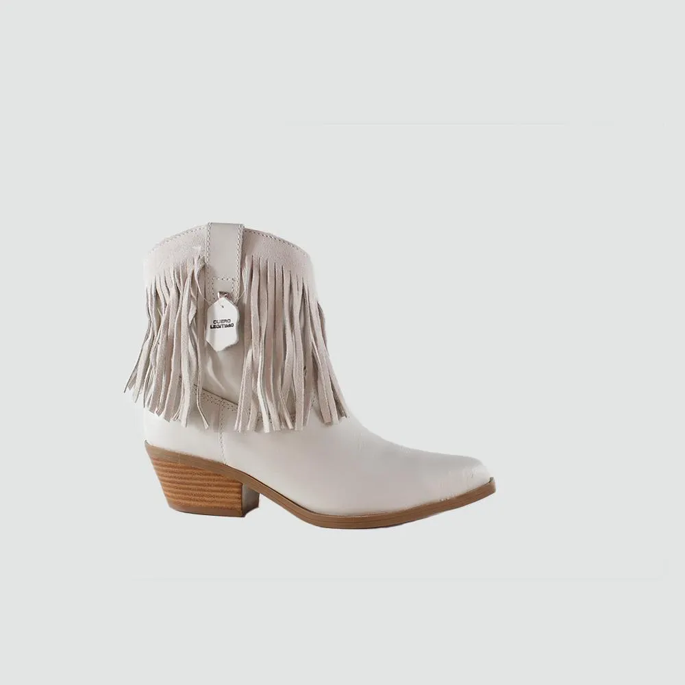 BOTINES PARA MUJER DALLA CUERO BLANCO