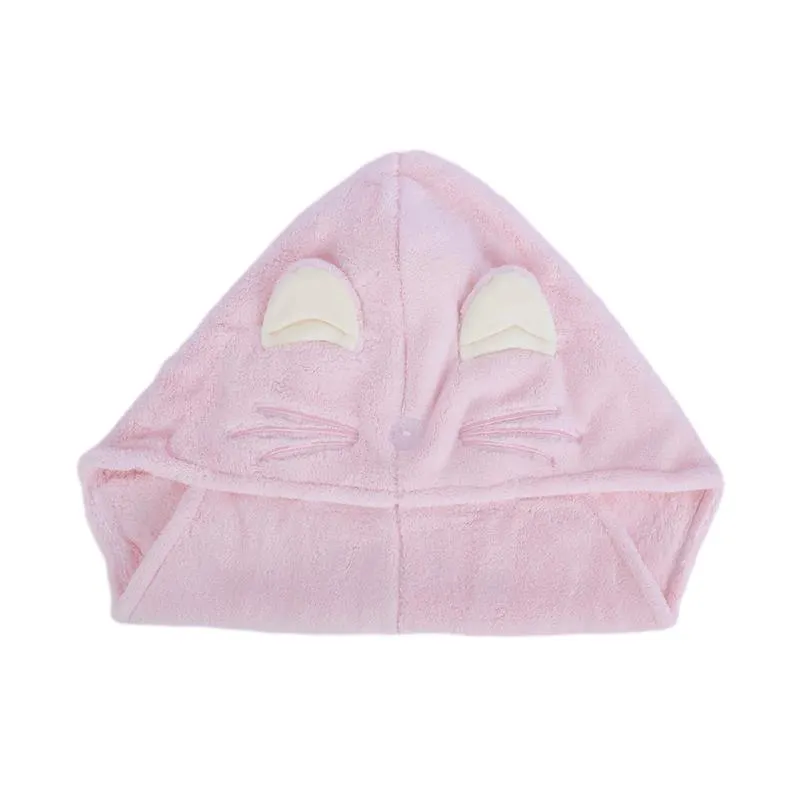 Toalla para Cabello Suave de Gato Rosado