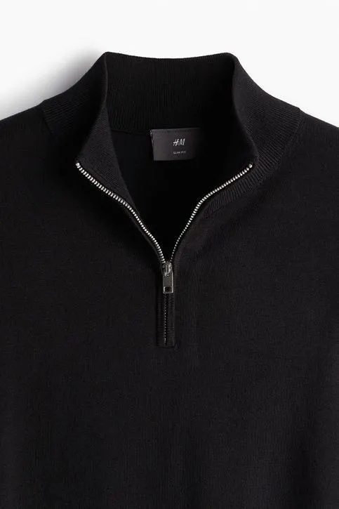 Saco en tejido fino con cremallera arriba Slim Fit