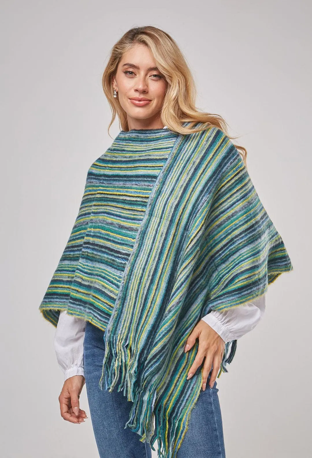 Poncho Rayas Mujer - SALE