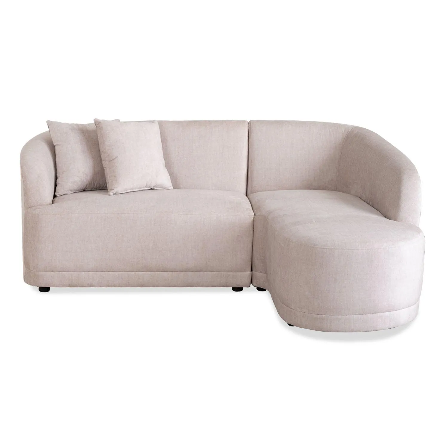 Sala en L Lisboa Velvet Atlas Almond Orientación Derecha